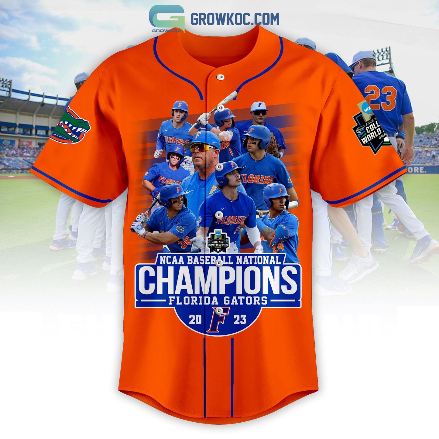 2023 NCAA Baseball National Champions Florida Gators Baseball Jersey baseball jersey product view 4