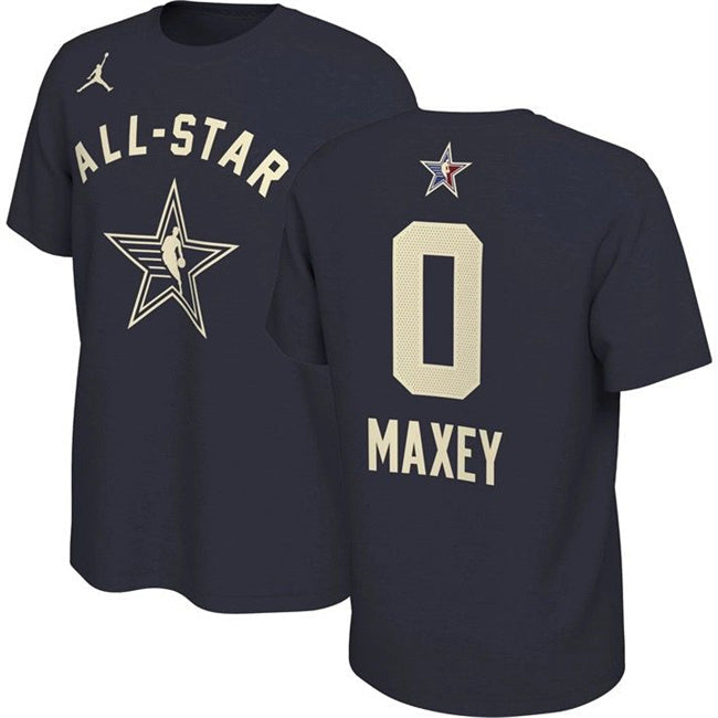 2024 All-Star #0 Tyrese Maxey Navy T-Shirt Style 2 Basketball Jersey basketball jersey product view 1