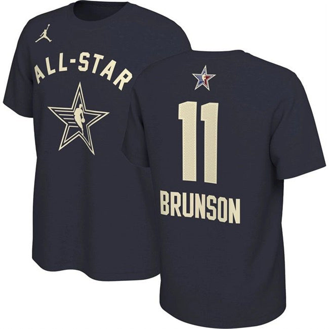 2024 All-Star #11 Jalen Brunson Navy T-Shirt Style 1 Basketball Jersey basketball jersey product view 1