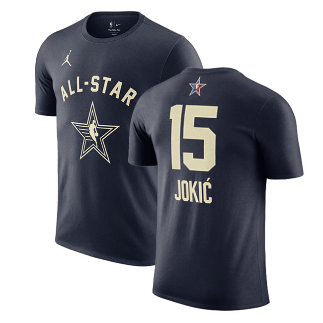 2024 All-Star #15 Nikola Jokic Navy T-Shirt Style 2 Basketball Jersey basketball jersey product view 1