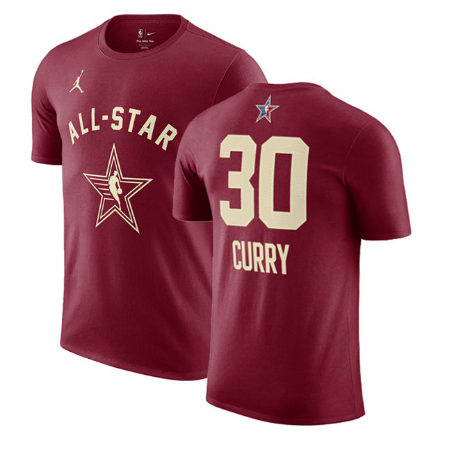 2024 All-Star #30 Stephen Curry Crimson T-Shirt Style 1 Basketball Jersey basketball jersey product view 1