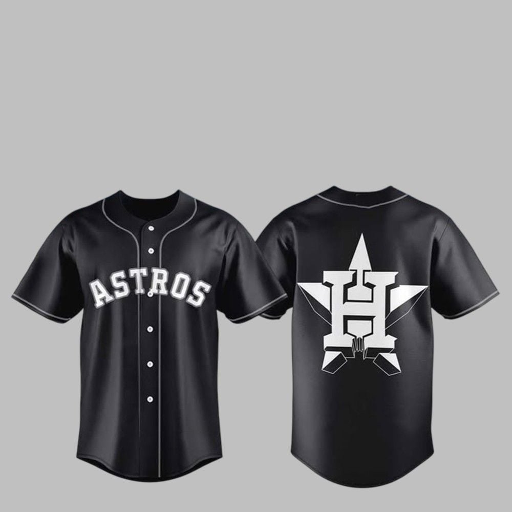 2025 Astros Black Lights Out Jersey - Grishko.com baseball jersey product view 1