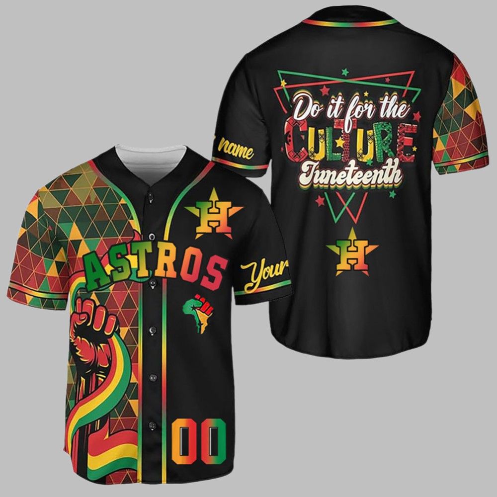 2025 Astros Juneteenth Day Baseball Jersey baseball jersey product view 1