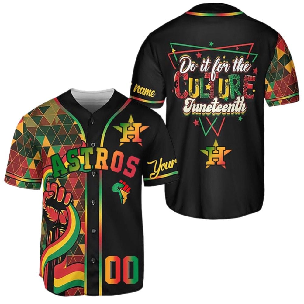 2025 Astros Juneteenth Day Baseball Jersey baseball jersey product view 2