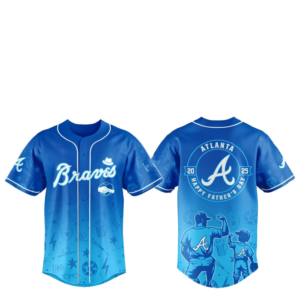 2025 Atlanta Braves Happy Father Day Baseball Jersey Combo - Grishko.com baseball jersey product view 1