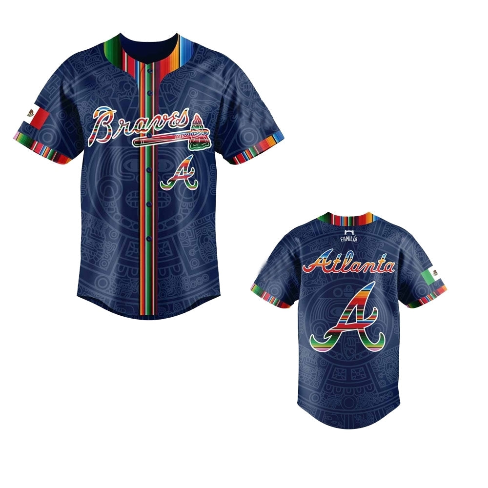 2025 Atlanta Braves Mexican Heritage Night Baseball Jersey baseball jersey product view 1