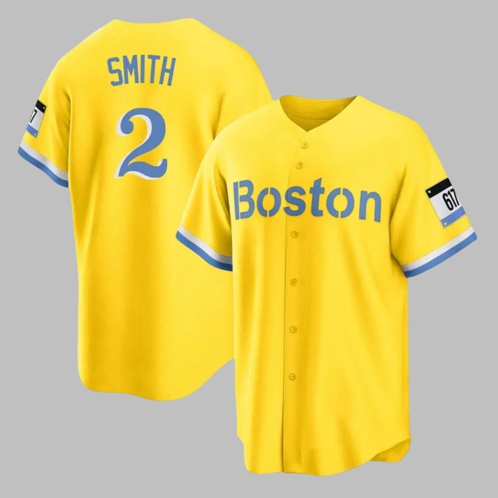 2025 Boston Red Sox Yellow City Connect Jersey baseball jersey product view 1