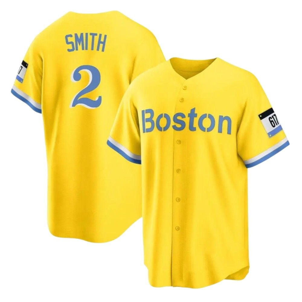 2025 Boston Red Sox Yellow City Connect Jersey baseball jersey product view 2