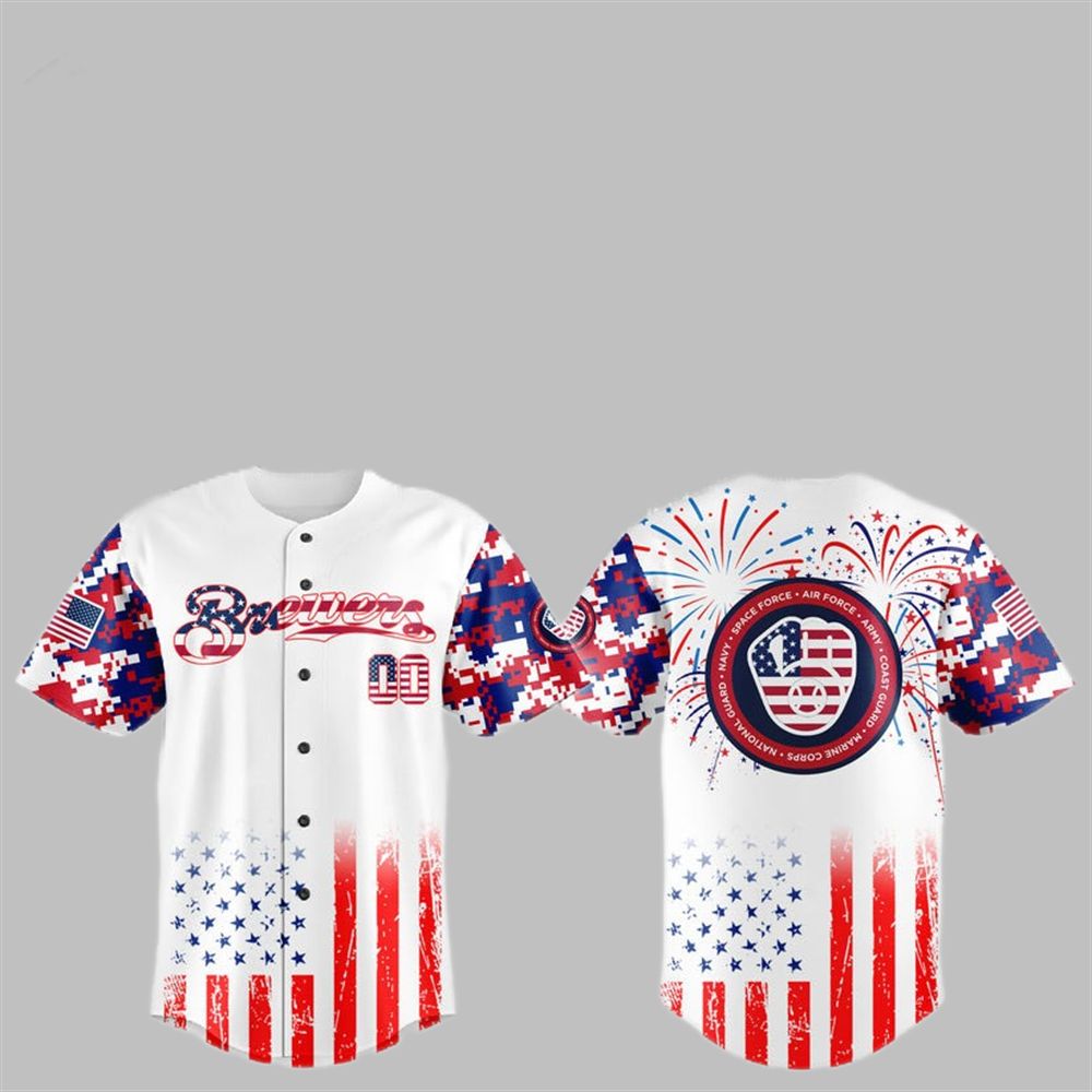2025 Brewers The 4th of July Military Jersey baseball jersey product view 1