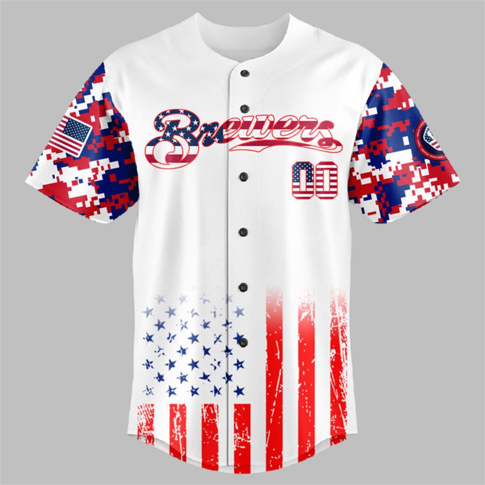 2025 Brewers The 4th of July Military Jersey baseball jersey product view 4