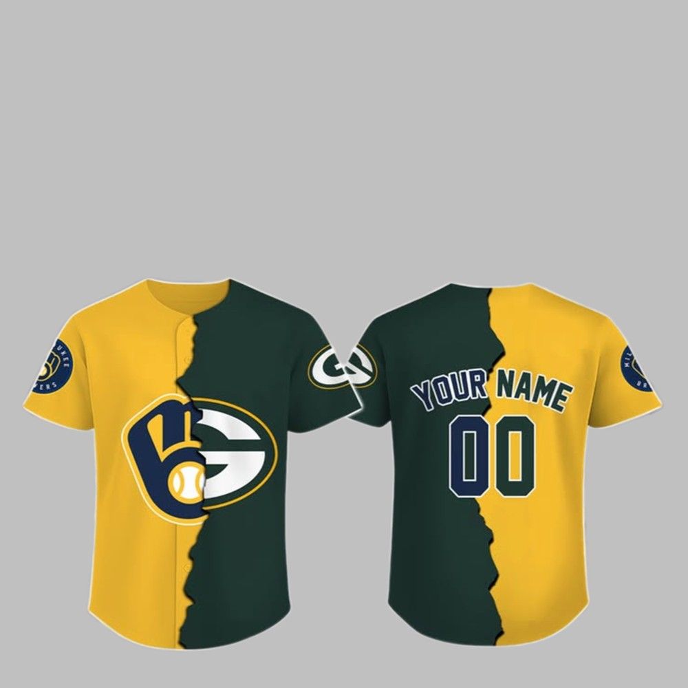 2025 Brewers x Bay Packers Football Jersey football jersey product view 1