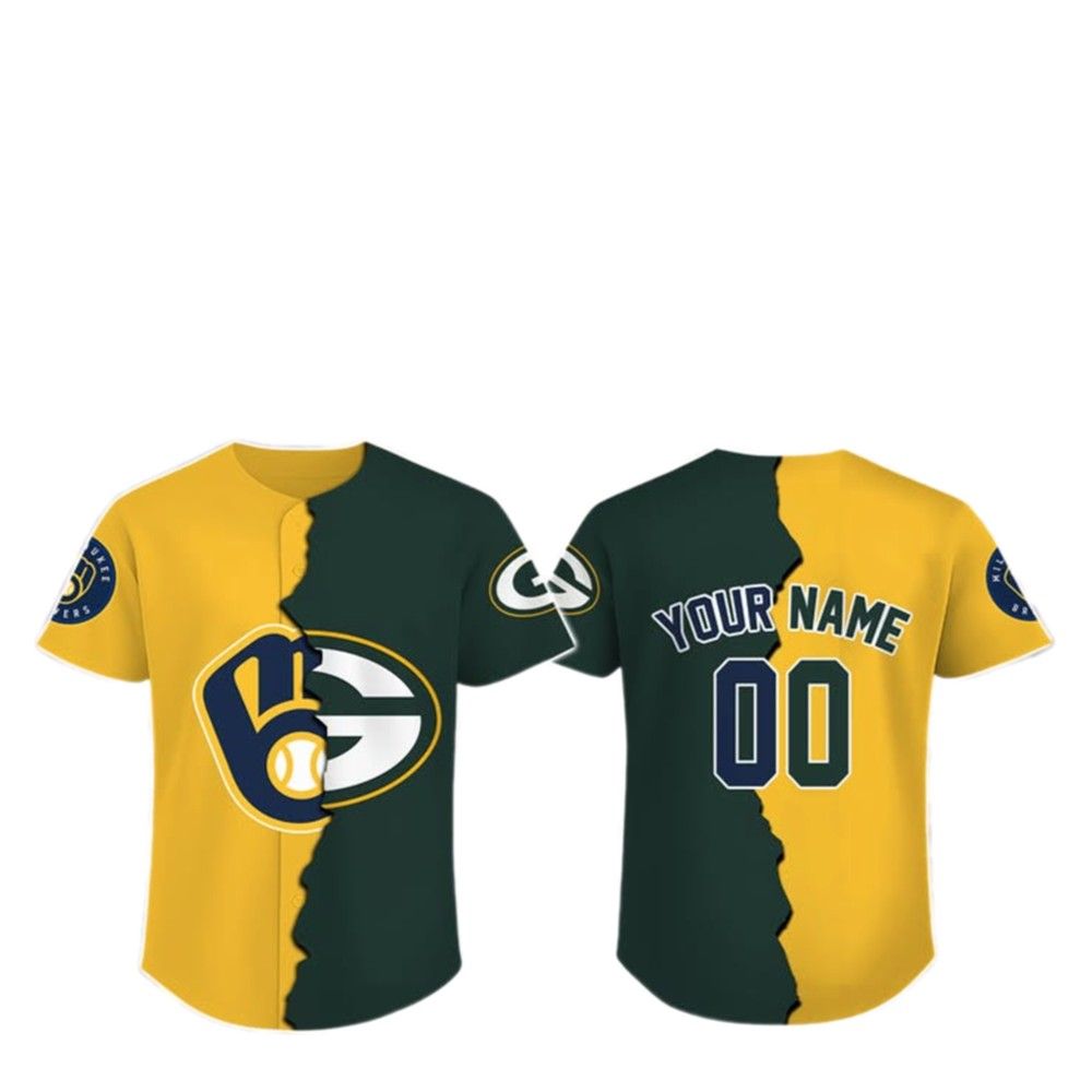 2025 Brewers x Bay Packers Football Jersey football jersey product view 2