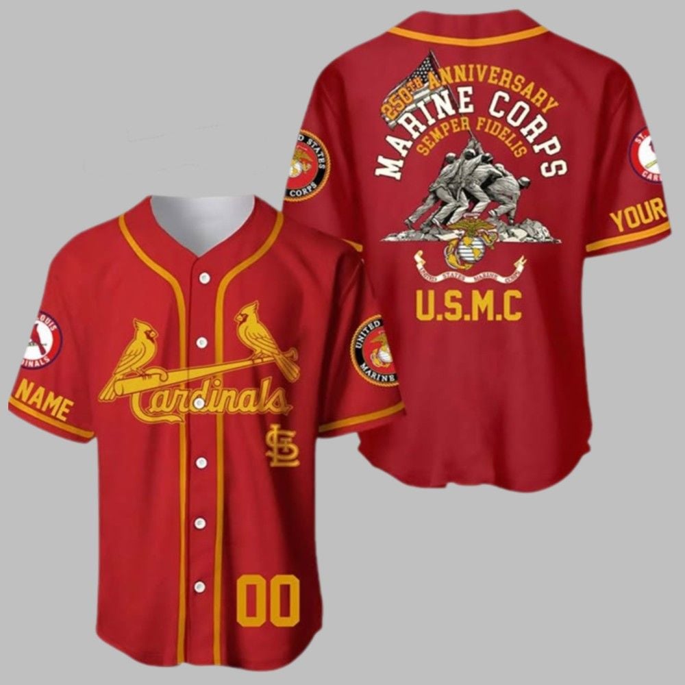 2025 Cardinals 250th Marine Corps Birthday Jersey sports jersey product view 1
