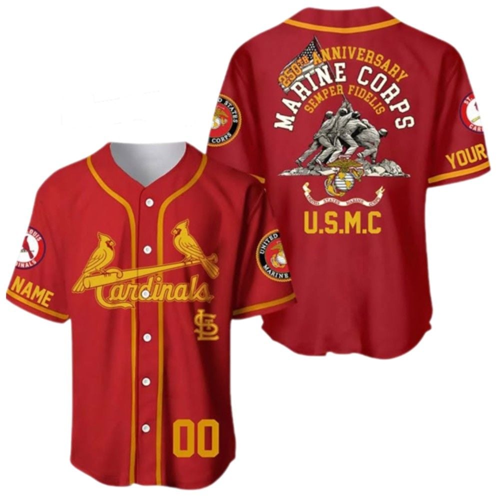 2025 Cardinals 250th Marine Corps Birthday Jersey sports jersey product view 2