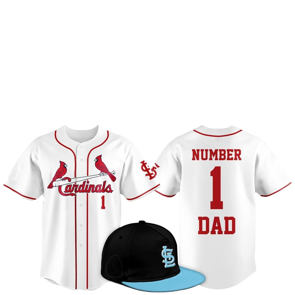 2025 Cardinals Father Day Number 1 Dad Baseball Jersey - Grishko.com baseball jersey product view 1