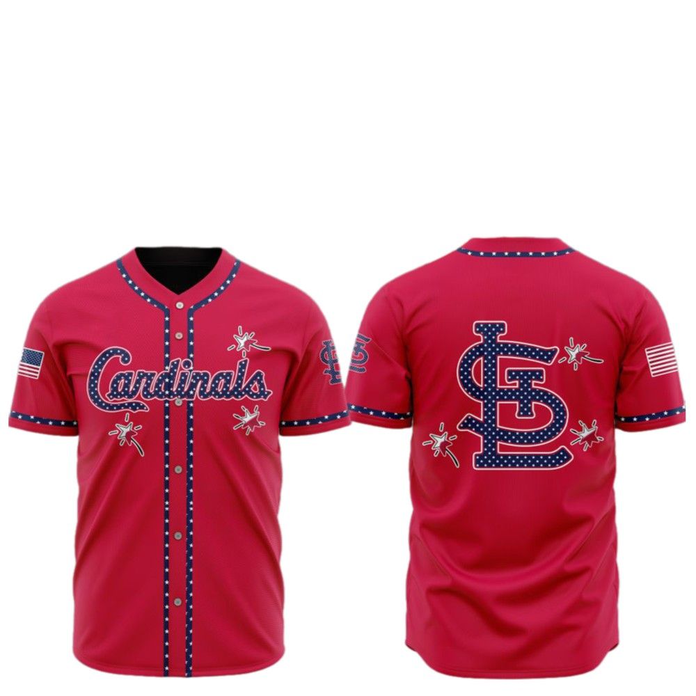 2025 Cardinals Happy Independence Day Baseball Jersey - Grishko.com baseball jersey product view 2