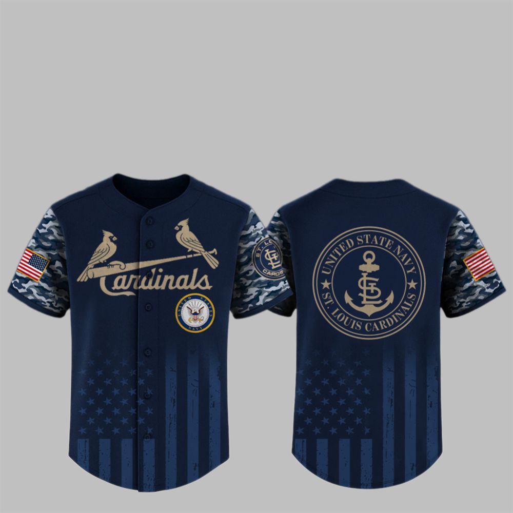 2025 Cardinals US Navy Appreciation Night Jersey - Grishko.com sports jersey product view 1