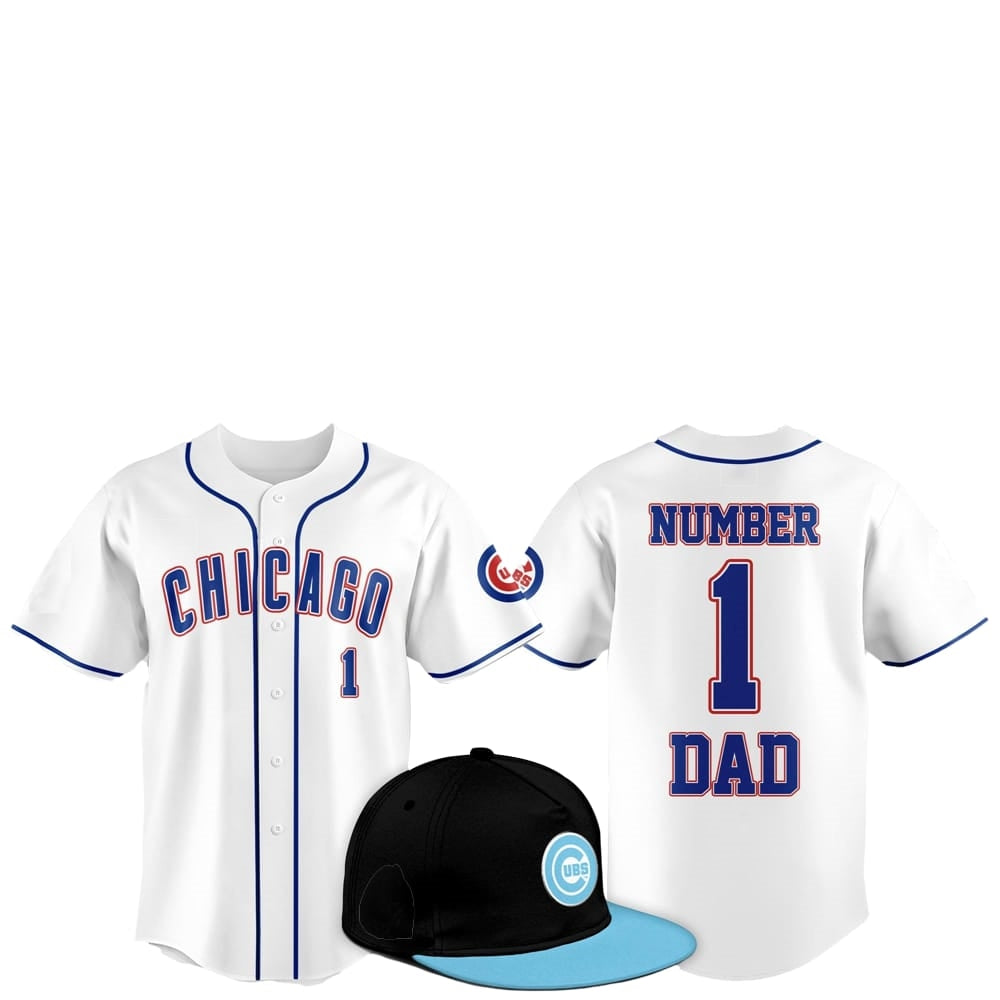 2025 Chicago Cubs Father Day Number 1 Dad Baseball Jersey - Grishko.com baseball jersey product view 1
