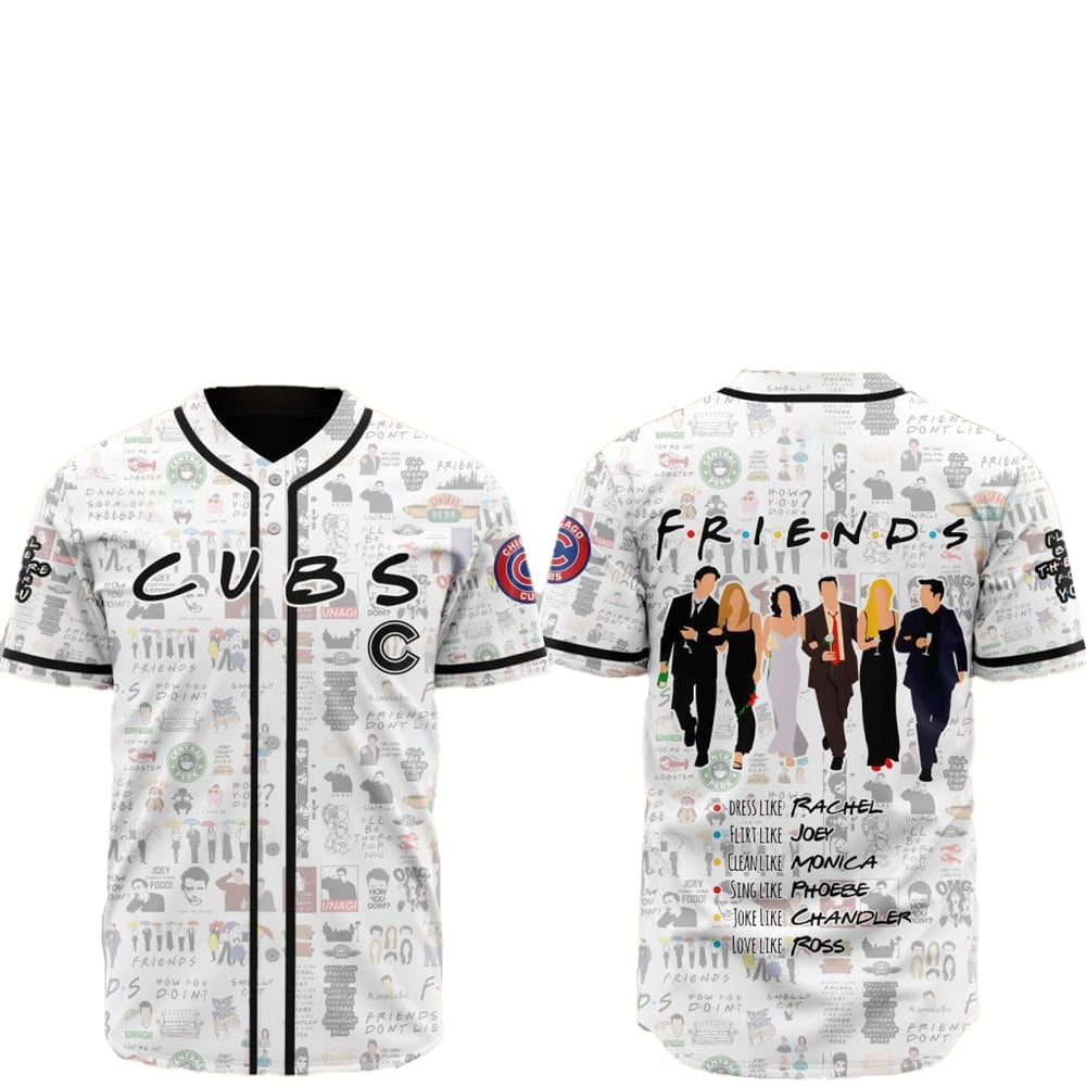 2025 Chicago Cubs Friends Baseball Jersey - Grishko.com baseball jersey product view 1