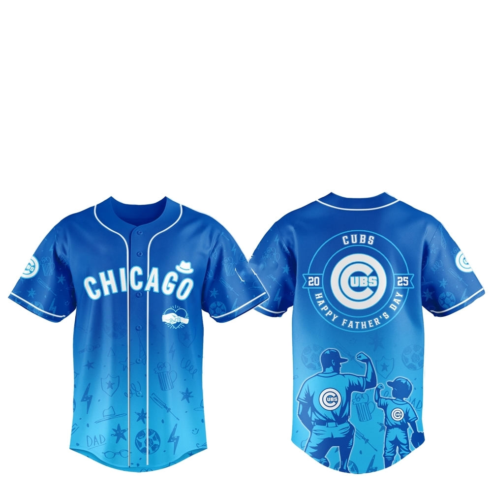 2025 Chicago Cubs Happy Father Day Baseball Jersey Combo - Grishko.com baseball jersey product view 1