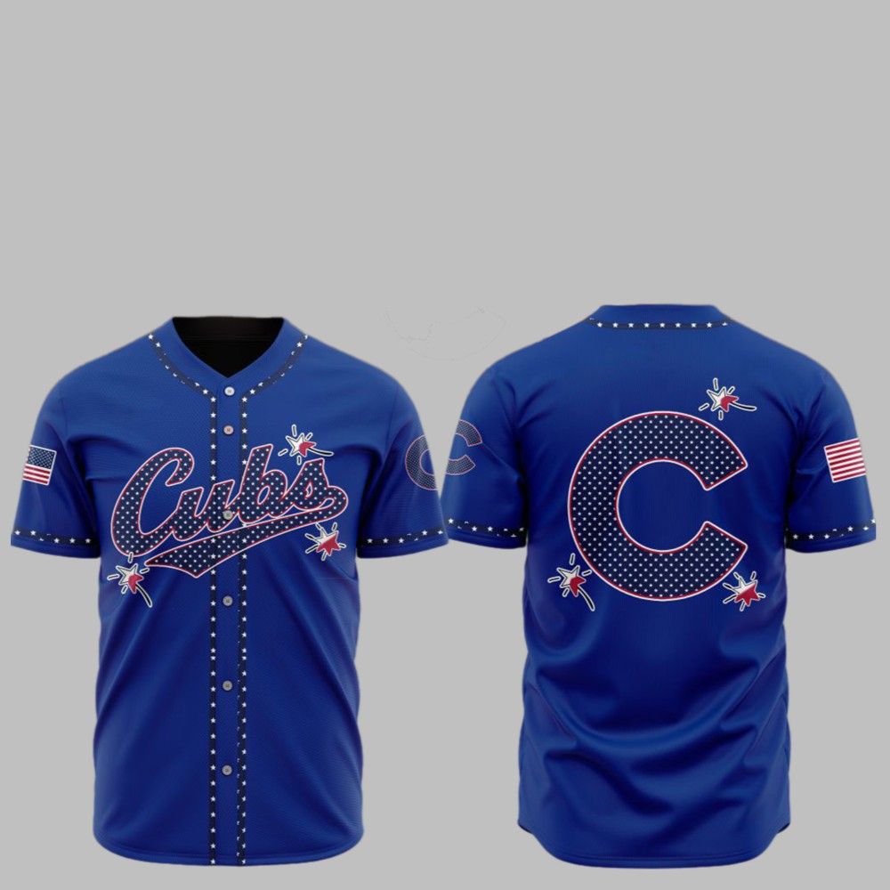 2025 Chicago Cubs Happy Independence Day Baseball Jersey - Grishko.com baseball jersey product view 1