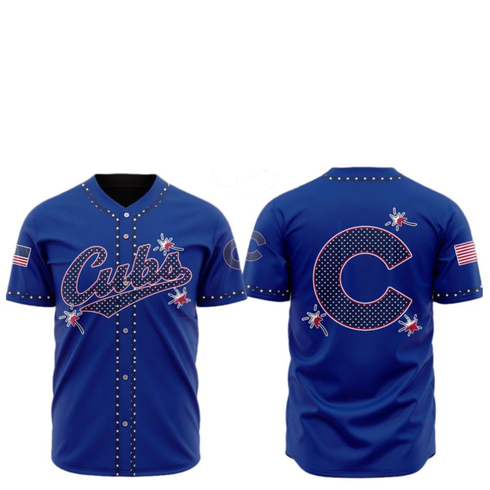 2025 Chicago Cubs Happy Independence Day Baseball Jersey - Grishko.com baseball jersey product view 2