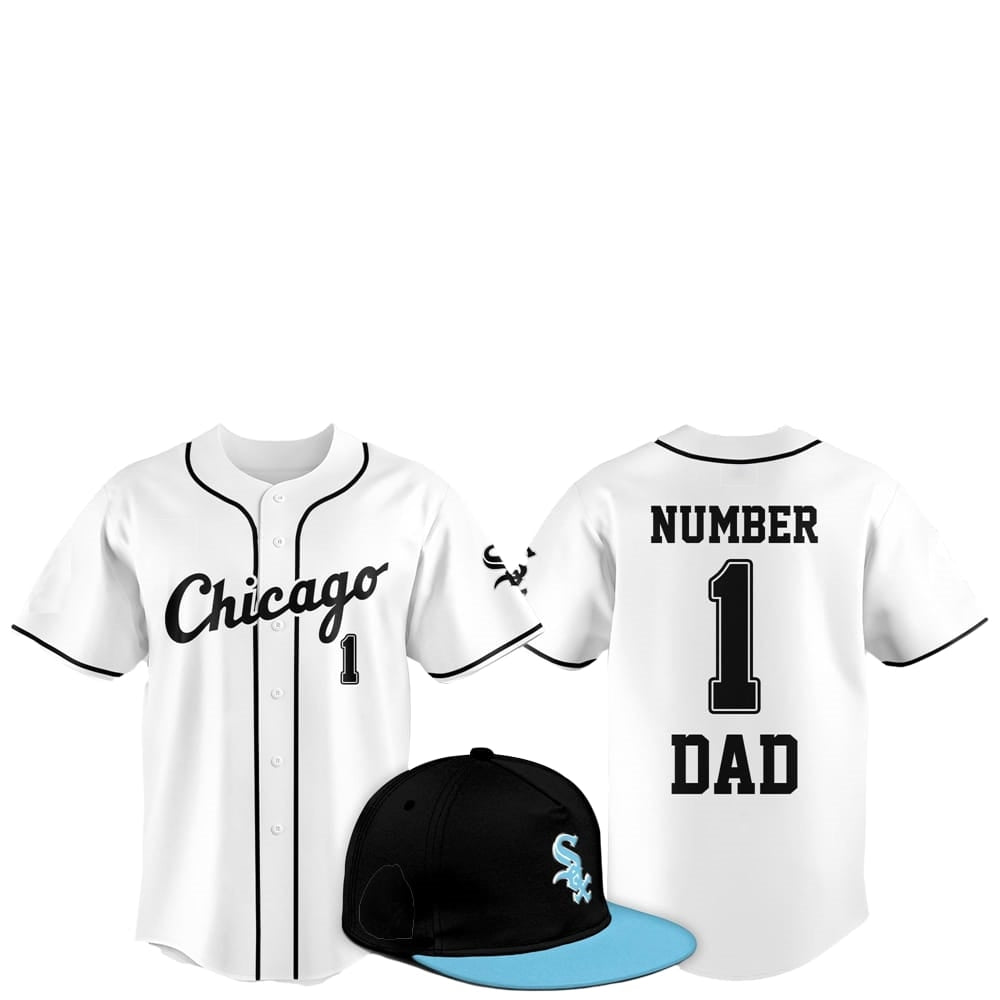 2025 Chicago White Sox Father Day Number 1 Dad Baseball Jersey - Grishko.com baseball jersey product view 1