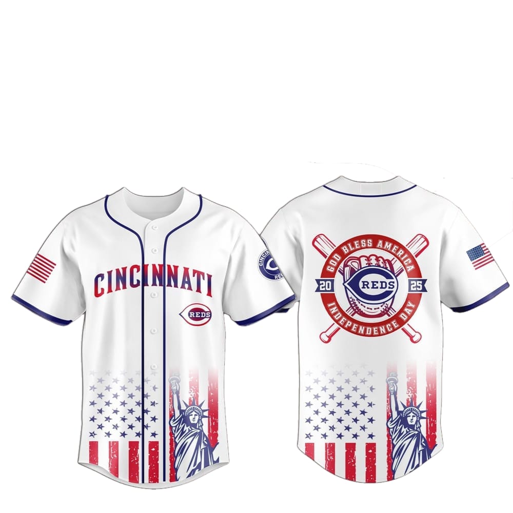 2025 Cincinnati Reds 4th Of July Independence Day Jersey - Grishko.com baseball jersey product view 1