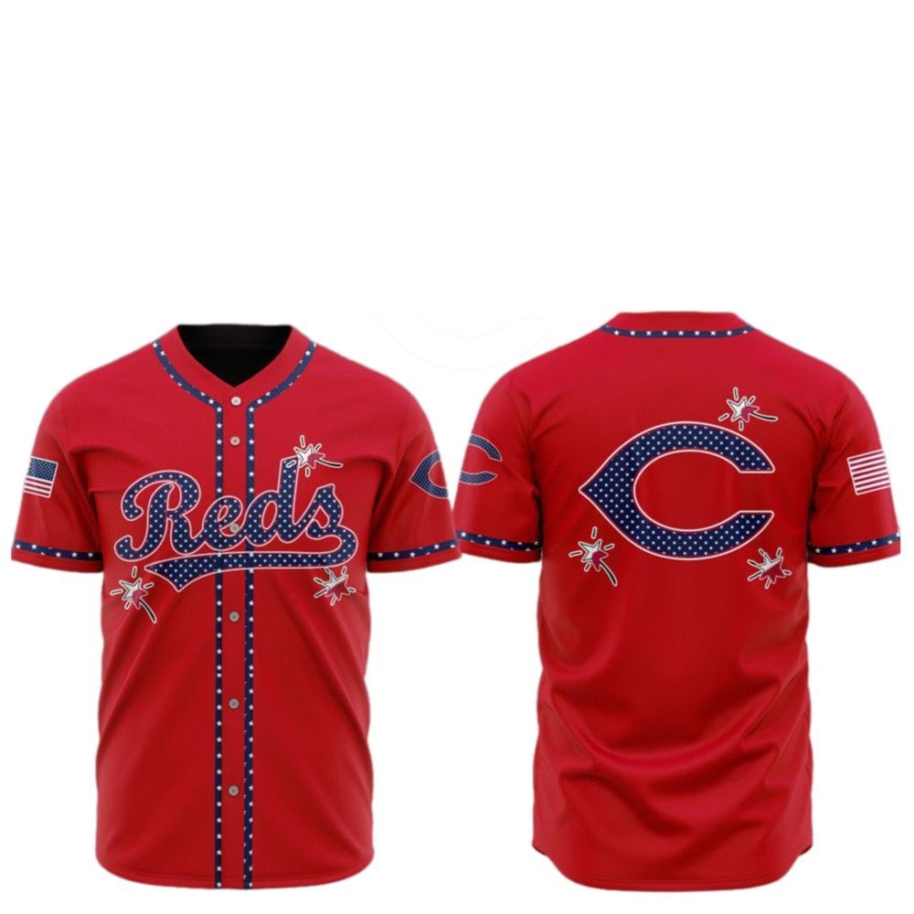 2025 Cincinnati Reds Happy Independence Day Baseball Jersey - Grishko.com baseball jersey product view 2