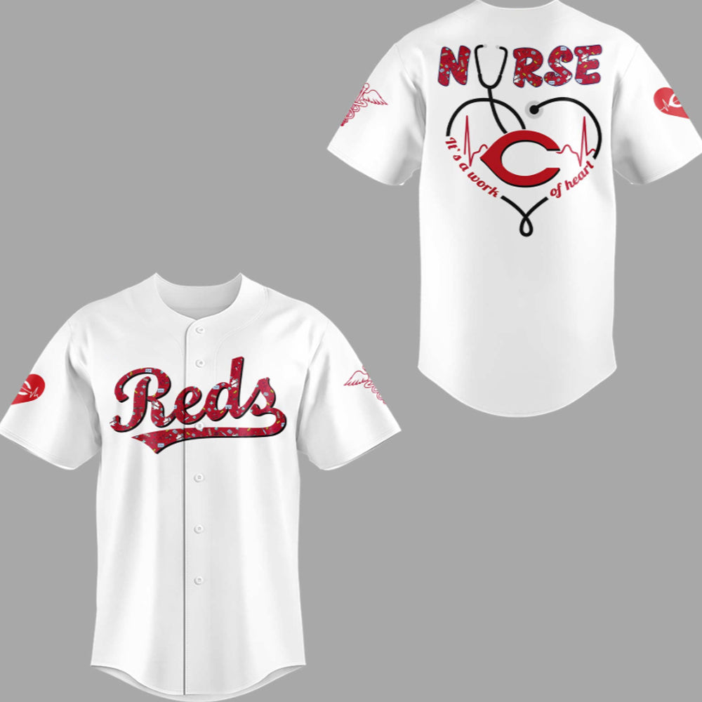 2025 Cincinnati Reds NURSES NIGHT Jersey - Grishko.com baseball jersey product view 1