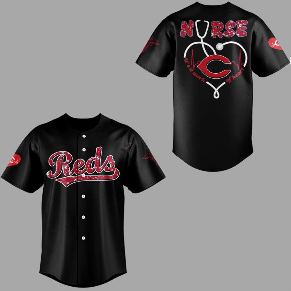 2025 Cincinnati Reds NURSES NIGHT Jersey - Grishko.com baseball jersey product view 2