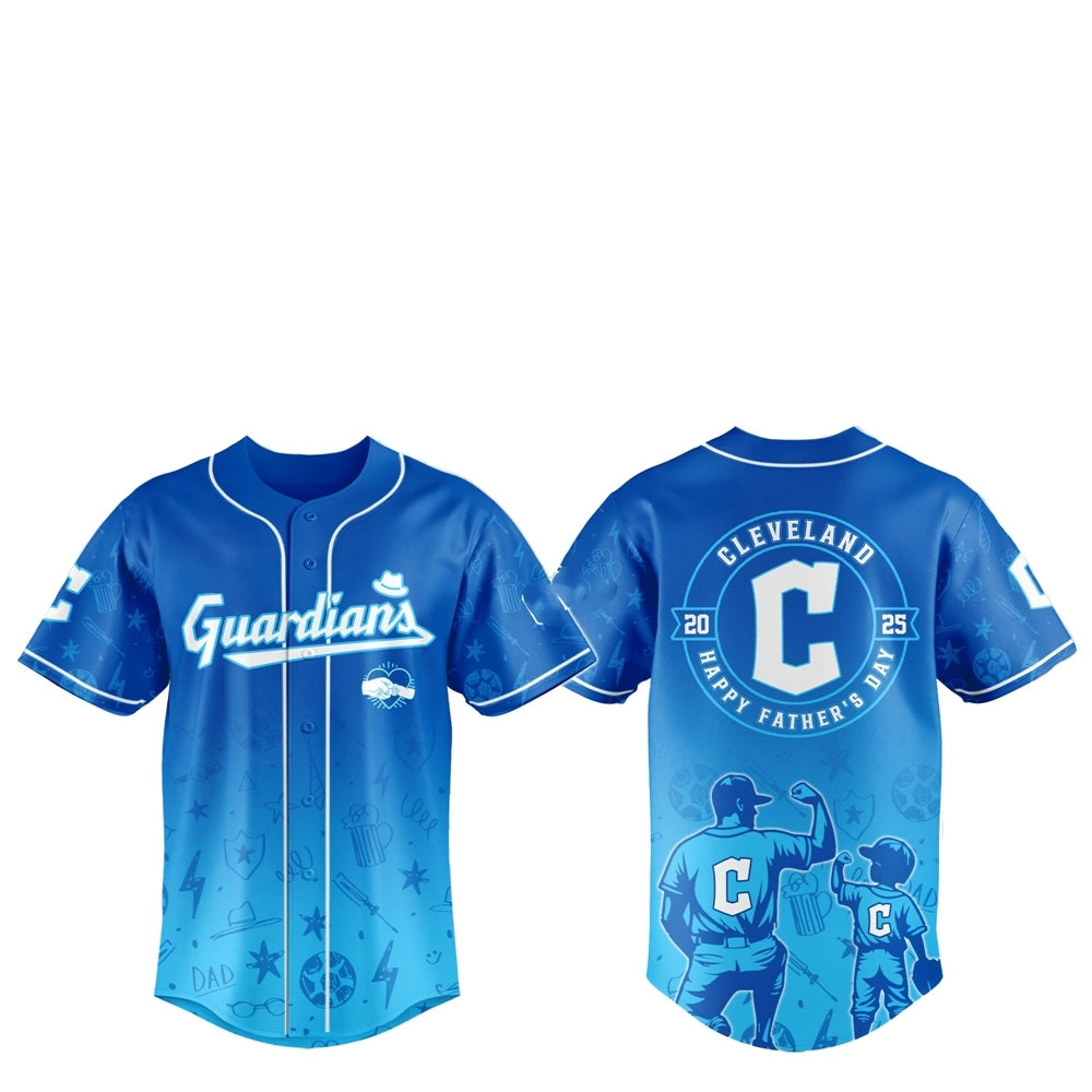 2025 Cleveland Guardians Happy Father Day Baseball Jersey Combo - Grishko.com baseball jersey product view 1