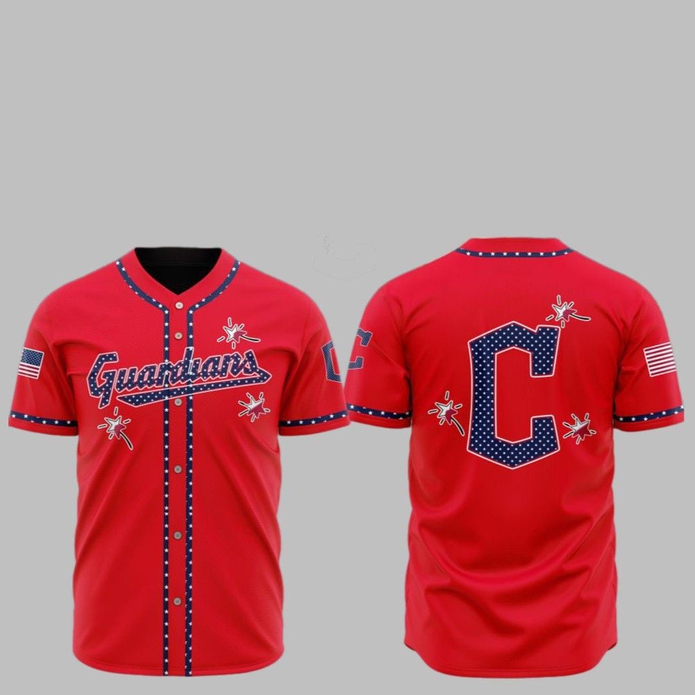 2025 Cleveland Guardians Happy Independence Day Baseball Jersey - Grishko.com baseball jersey product view 1