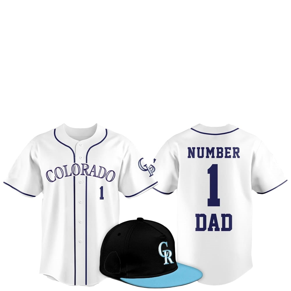 2025 Colorado Rockies Father Day Number 1 Dad Baseball Jersey - Grishko.com baseball jersey product view 1