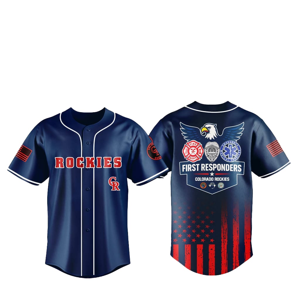 2025 Colorado Rockies First Responders Night Jersey - Grishko.com baseball jersey product view 1