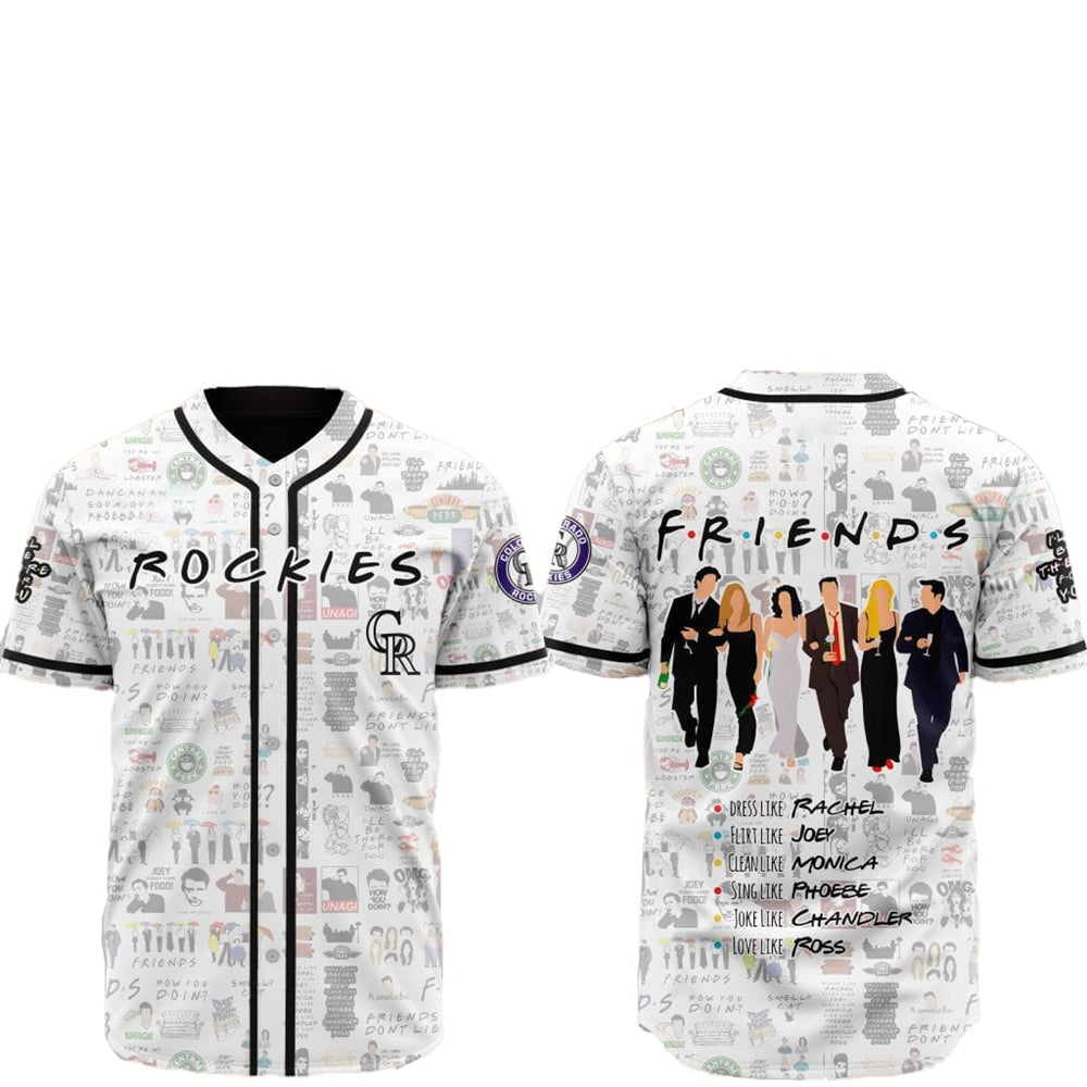 2025 Colorado Rockies Friends Baseball Jersey - Grishko.com baseball jersey product view 1