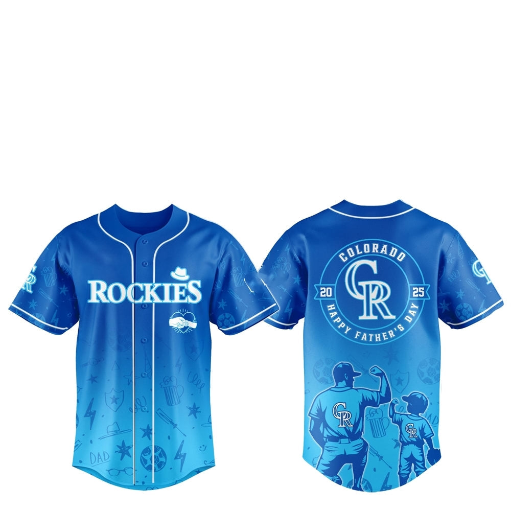 2025 Colorado Rockies Happy Father Day Baseball Jersey Combo - Grishko.com baseball jersey product view 1