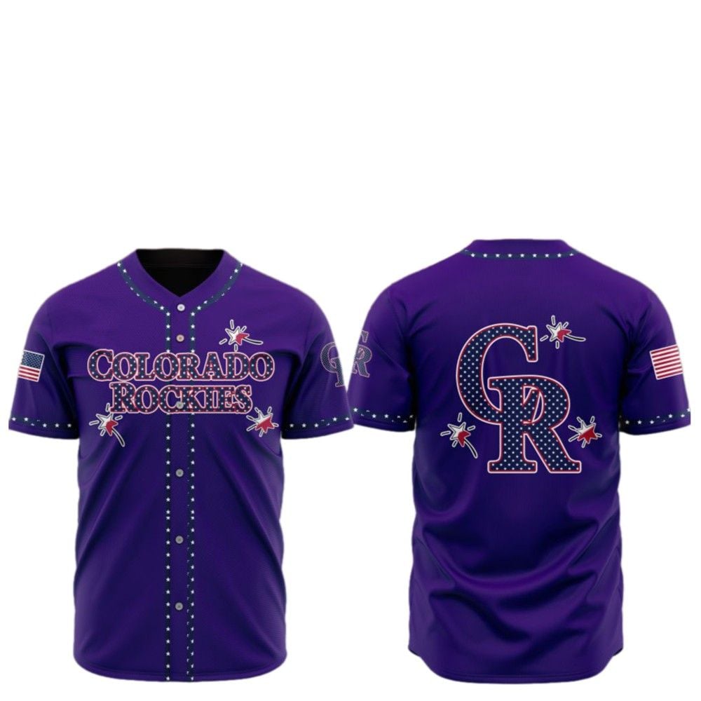 2025 Colorado Rockies Happy Independence Day Baseball Jersey - Grishko.com baseball jersey product view 2