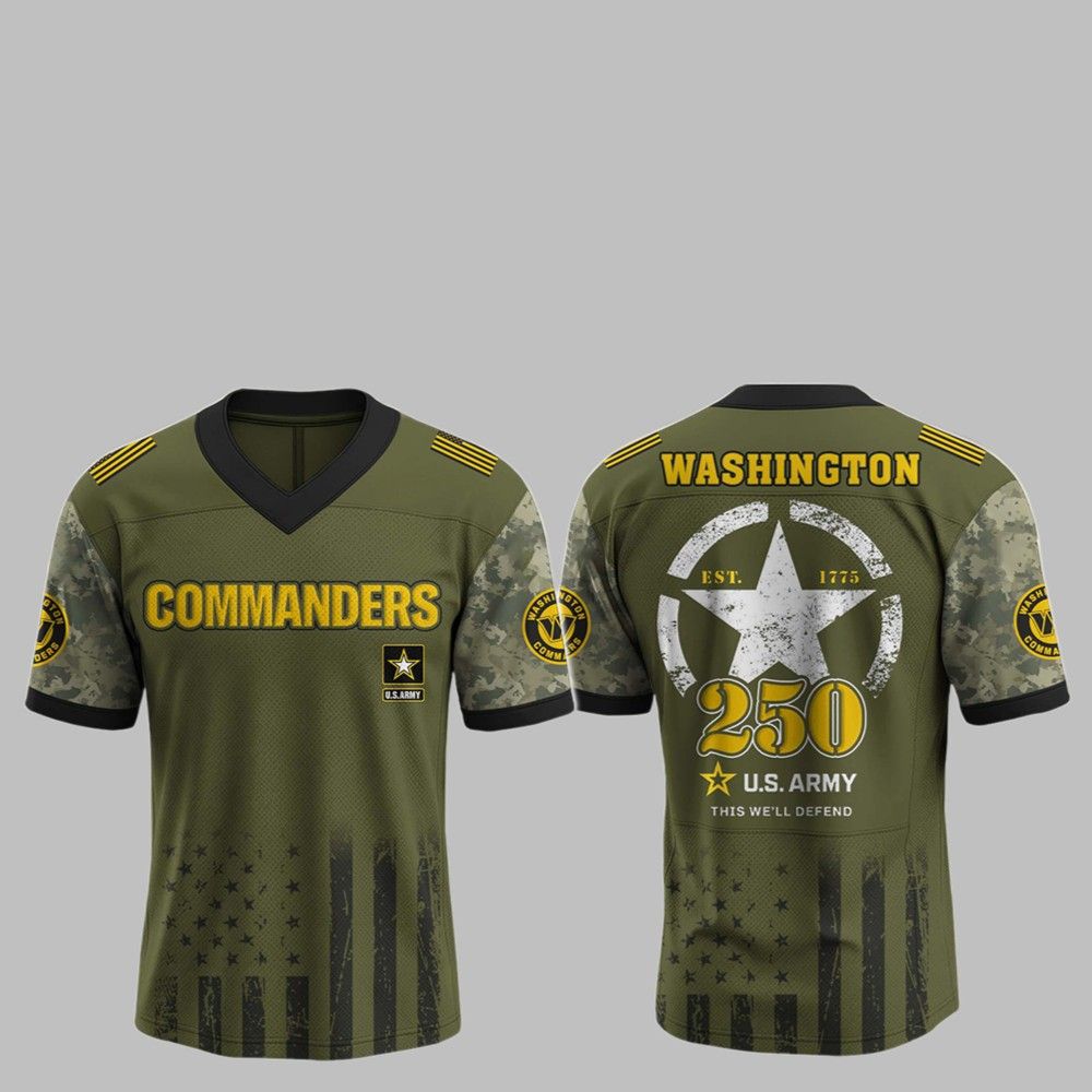 2025 Commanders 250th Anniversary US Army Jersey - Grishko.com football jersey product view 1