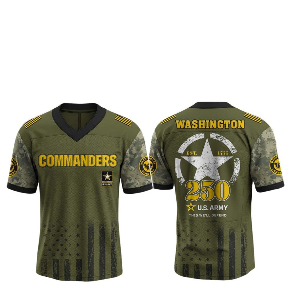 2025 Commanders 250th Anniversary US Army Jersey - Grishko.com football jersey product view 2