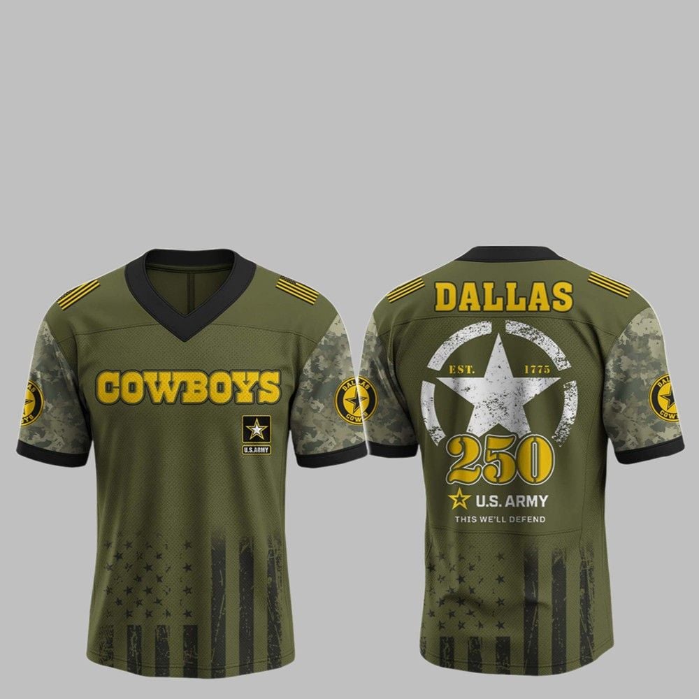 2025 Cowboys 250th Anniversary US Army Jersey - Grishko.com football jersey product view 1