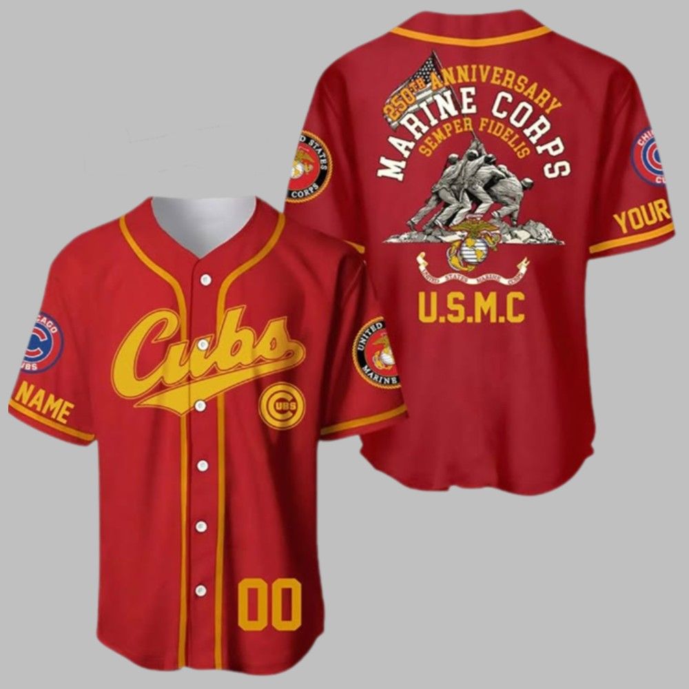 2025 Cubs 250th Marine Corps Birthday Jersey - Grishko.com baseball jersey product view 1