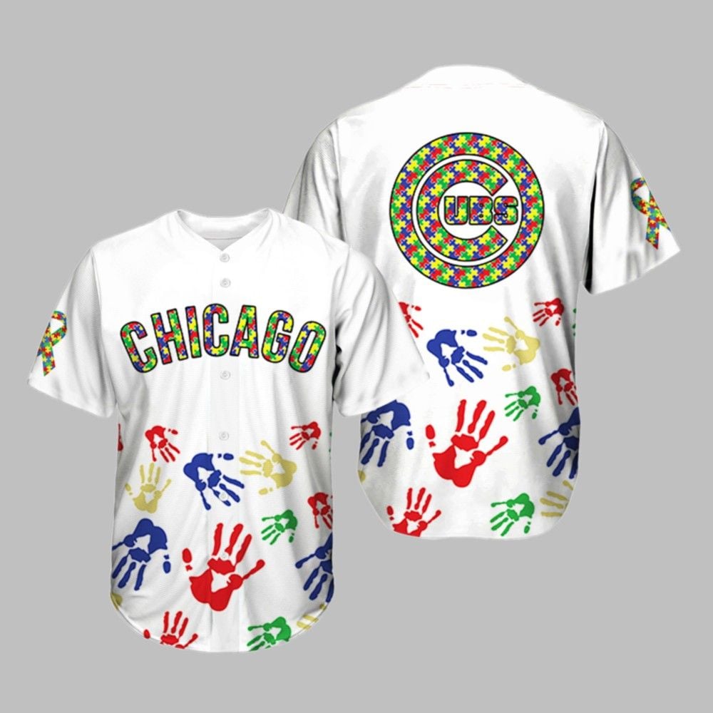 2025 Cubs Autism Awareness Baseball Jersey - Grishko.com baseball jersey product view 1