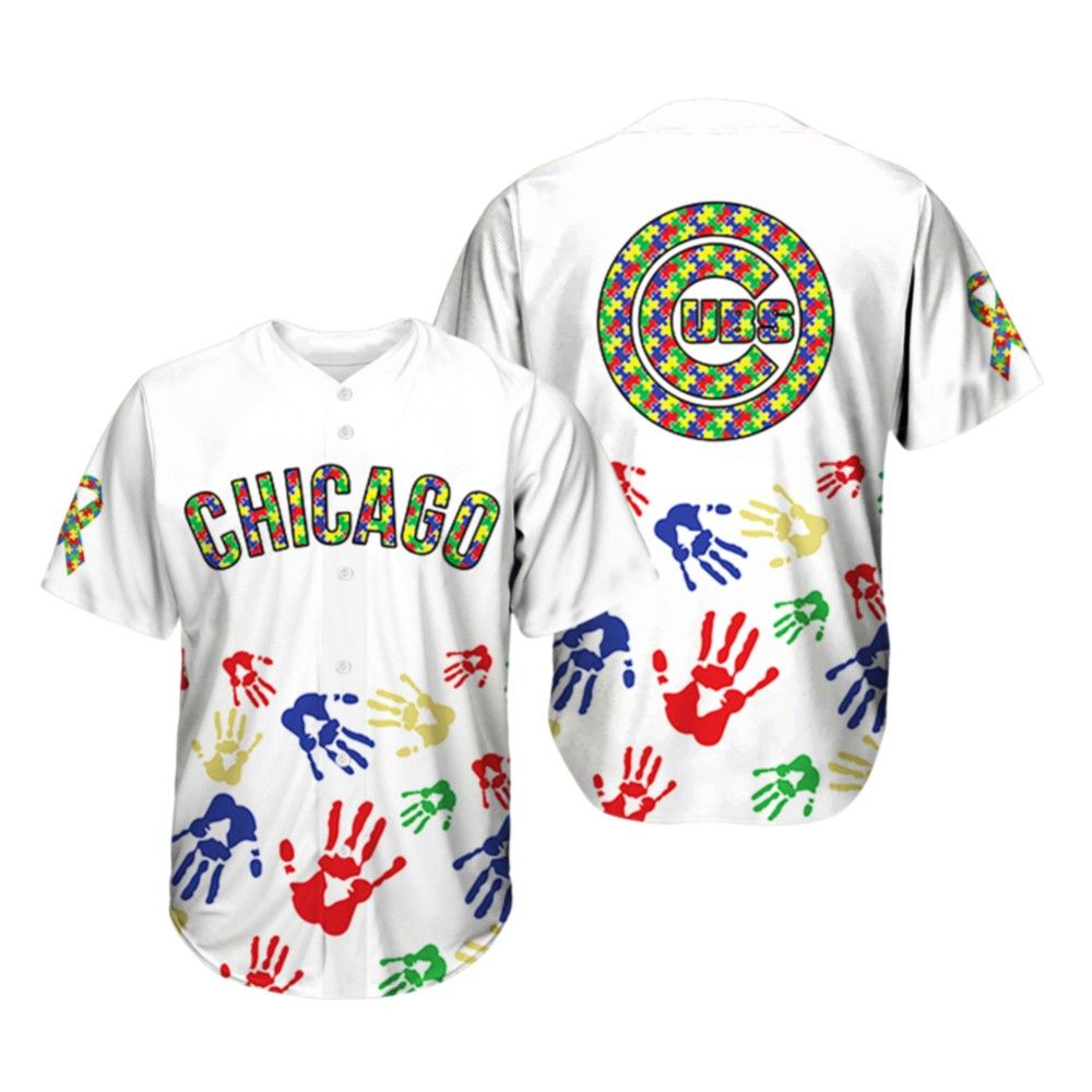 2025 Cubs Autism Awareness Baseball Jersey - Grishko.com baseball jersey product view 2