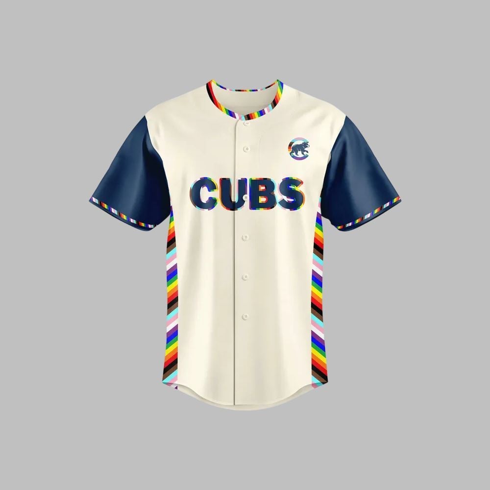 2025 Cubs Celebrating Pride Jersey - Grishko.com baseball jersey product view 2