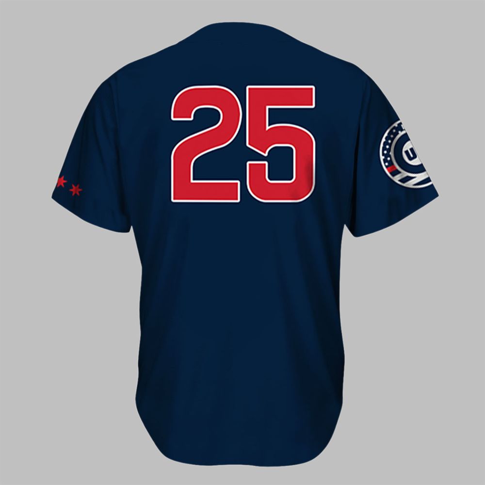 2025 Cubs First Responder Appreciation Jersey Giveaway - Grishko.com baseball jersey product view 3