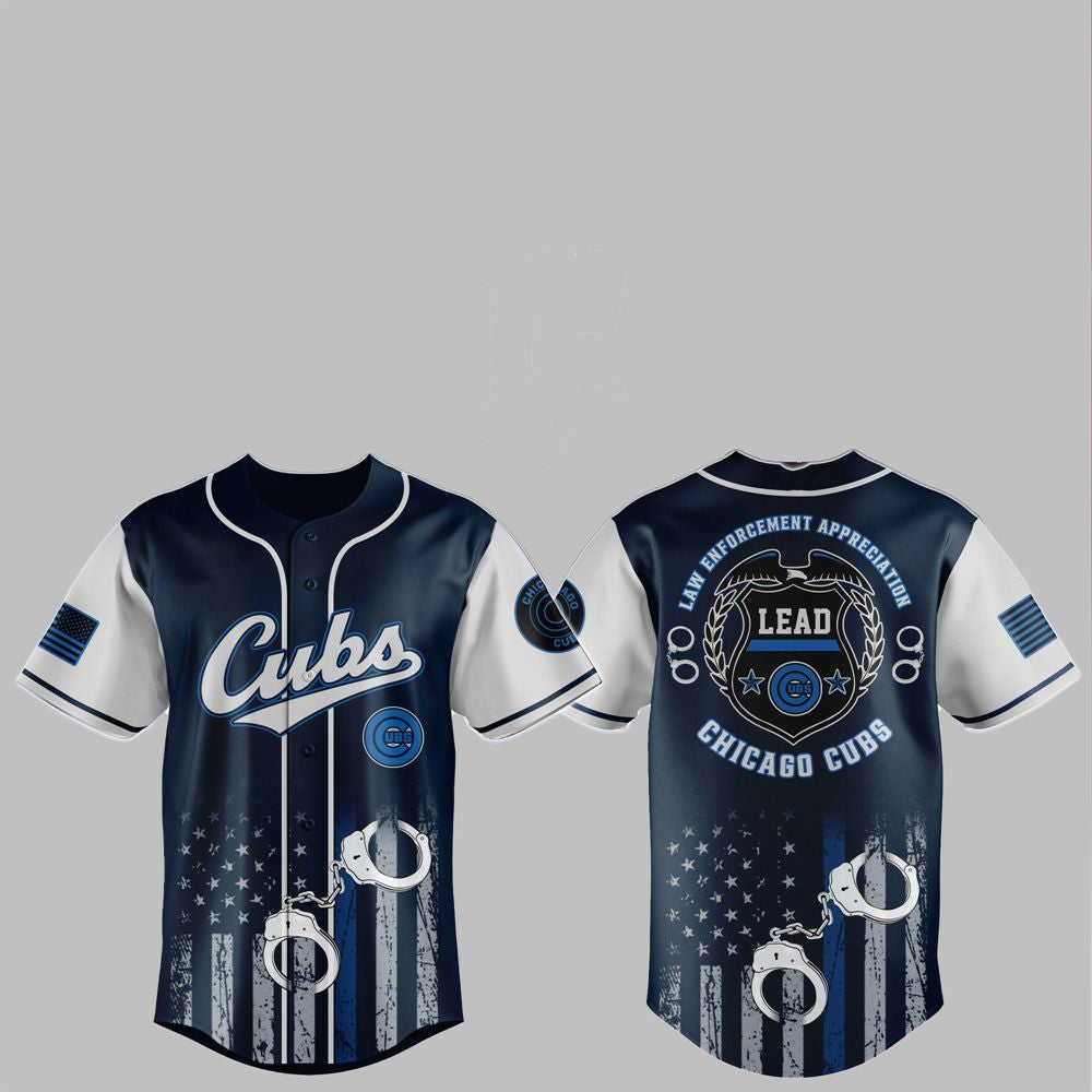 2025 Cubs Law Enforcement Appreciation Day Jersey - Grishko.com baseball jersey product view 1