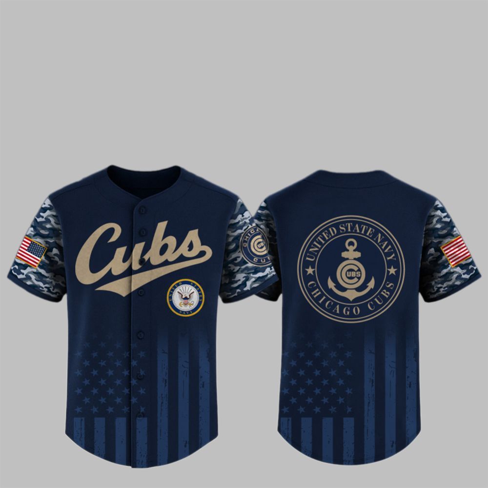 2025 Cubs US Navy Appreciation Night Jersey - Grishko.com baseball jersey product view 1