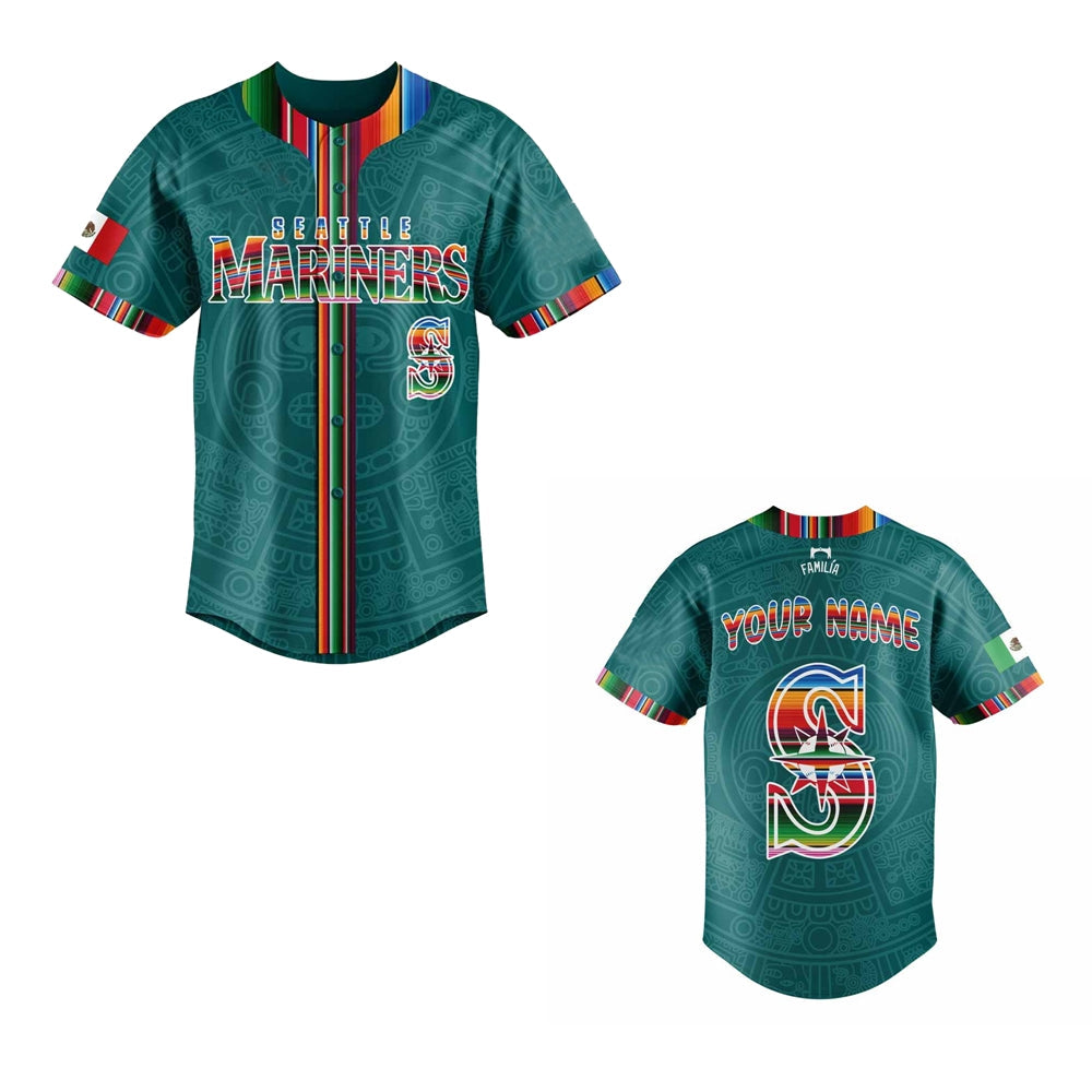 2025 Custom Mariners Mexican Heritage Night Jersey - Grishko.com baseball jersey product view 1