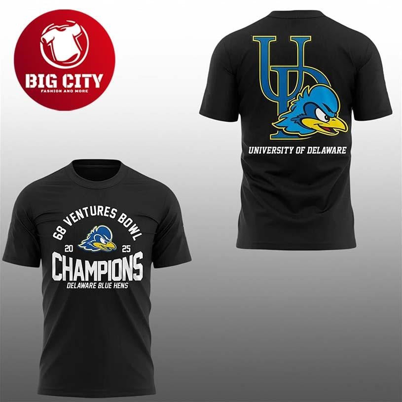 2025 Delaware 68 Ventures Bowl Champions Two Sided Shirt Unisex T-shirt, Sweatshirt, Hoodie, Long Sleeve Tee - T-Shirt, Sweatshirt, Hoodie